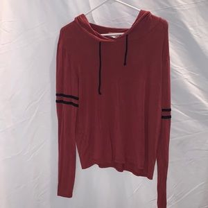 Red cropped hoodie
